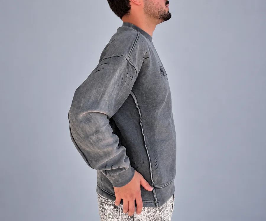 Taşlı Oversize Sweatshirt