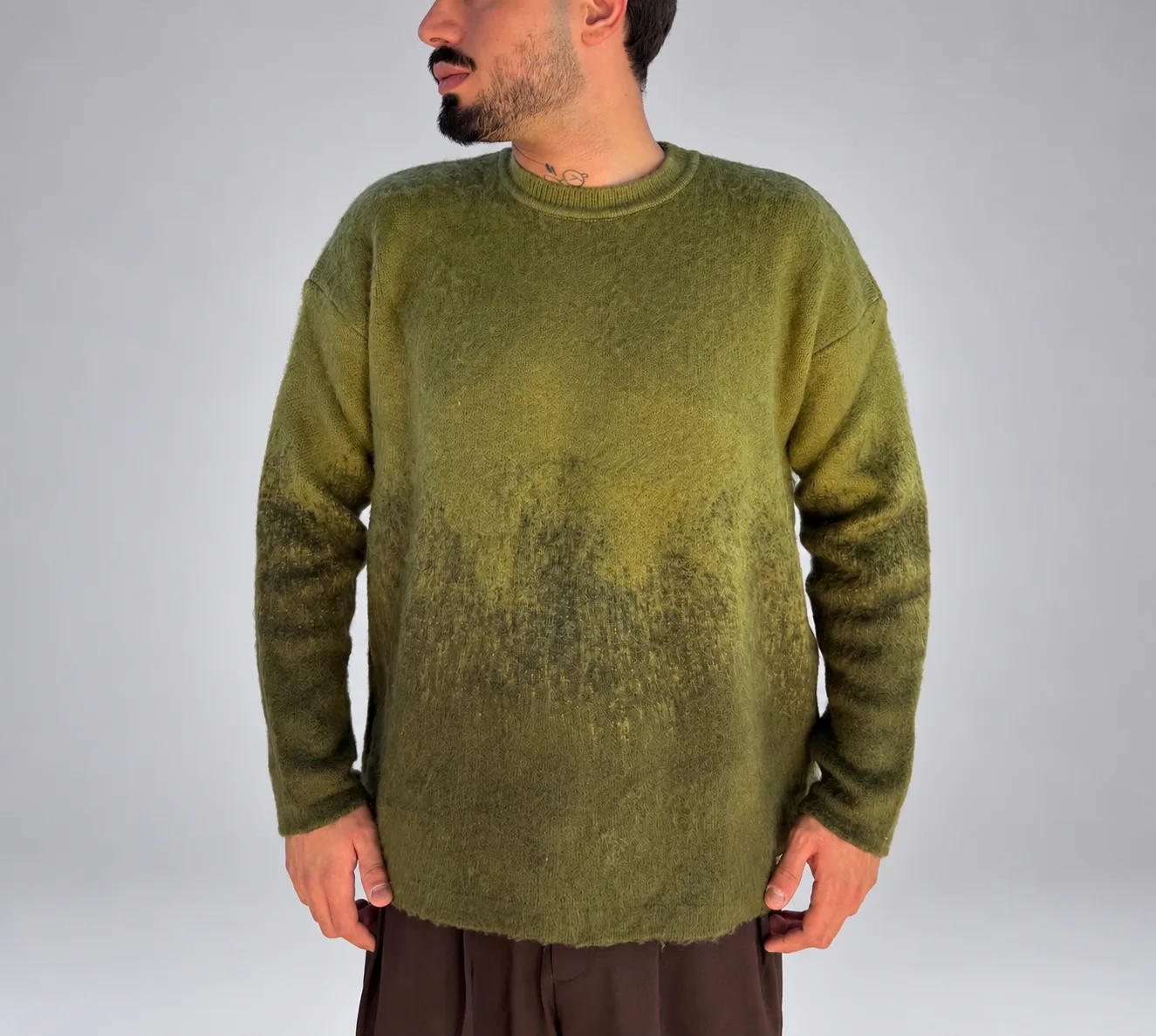 Yün Dokulu Oversize Kazak