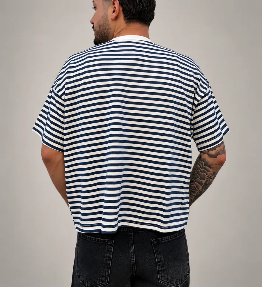 Oversize Çizgili Tişört