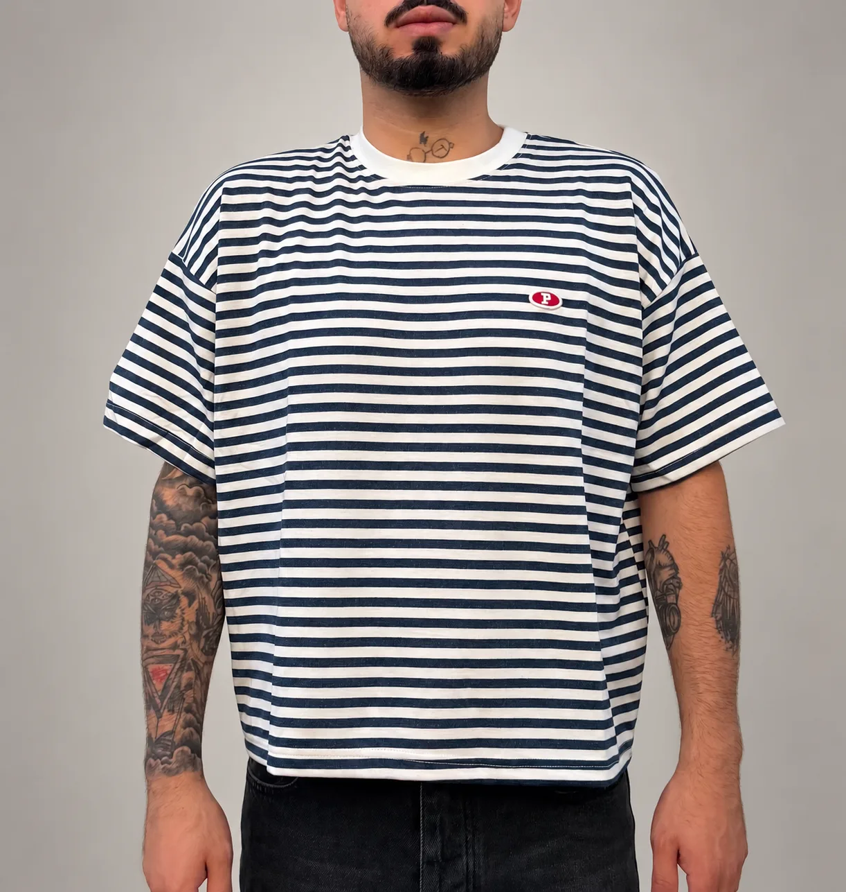 Oversize Çizgili Tişört