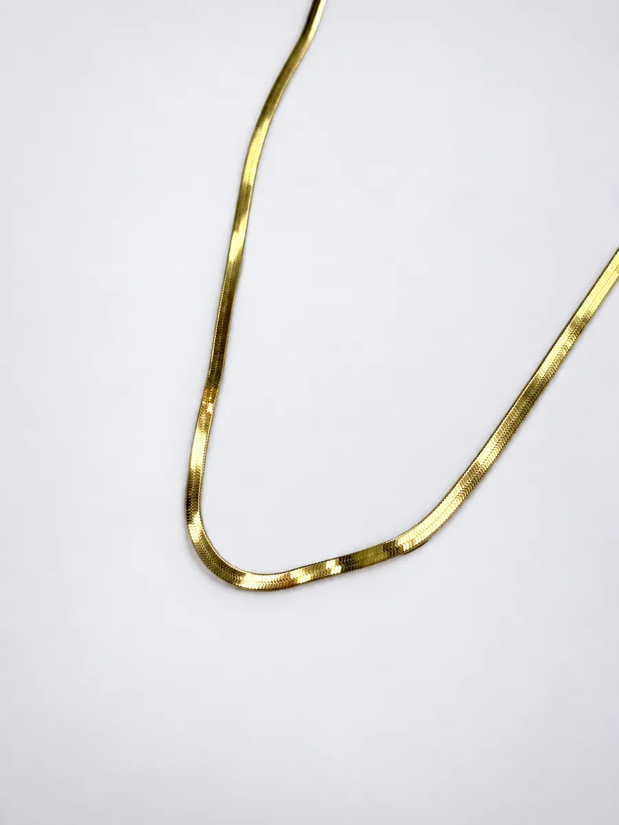 Balık Sırtı Gold Zincir Kolye