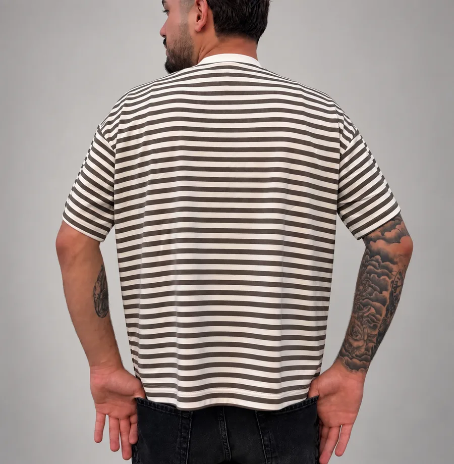 Oversize Çizgili Tişört